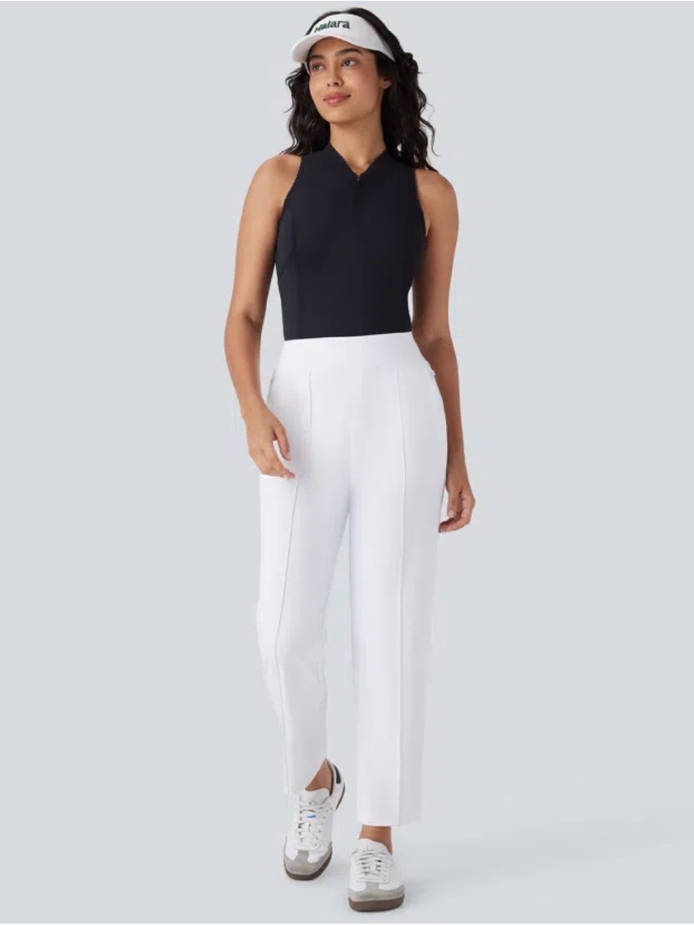 HALARA White Mid high Waisted Quick Dry Golf Pants